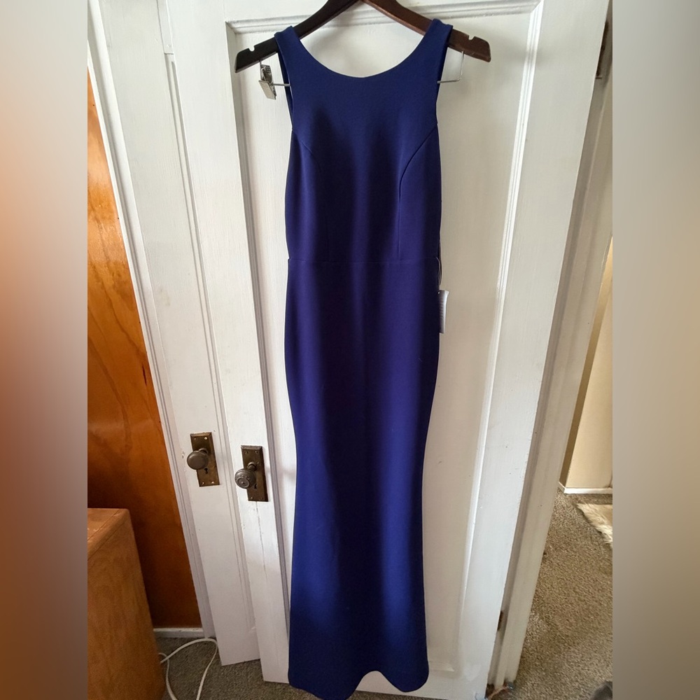 NWT Lulus strappy back knit mermaid dress Navy size small